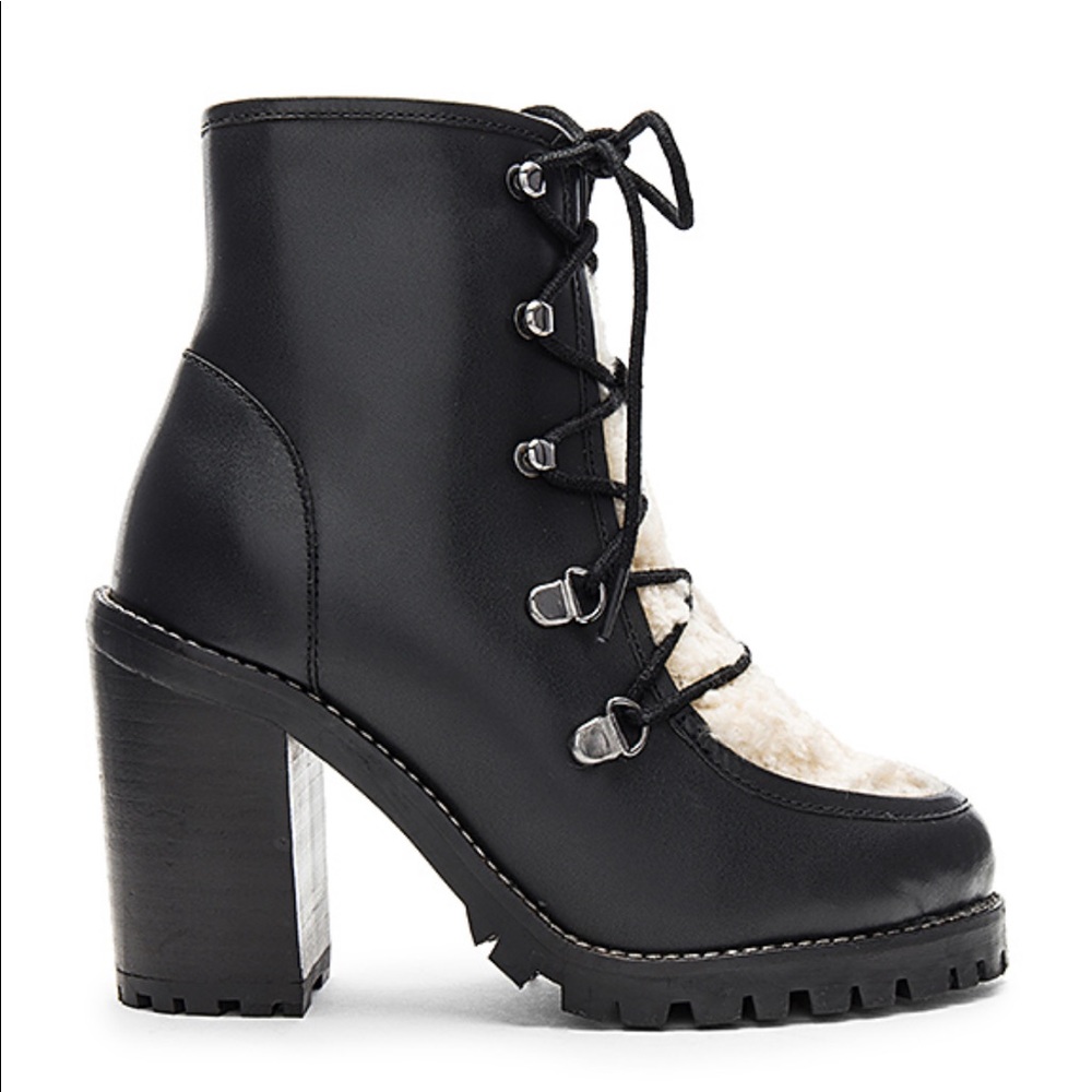 Check Genuine Leather Lace Up Lug Hiker Boot - Picture 3 of 8